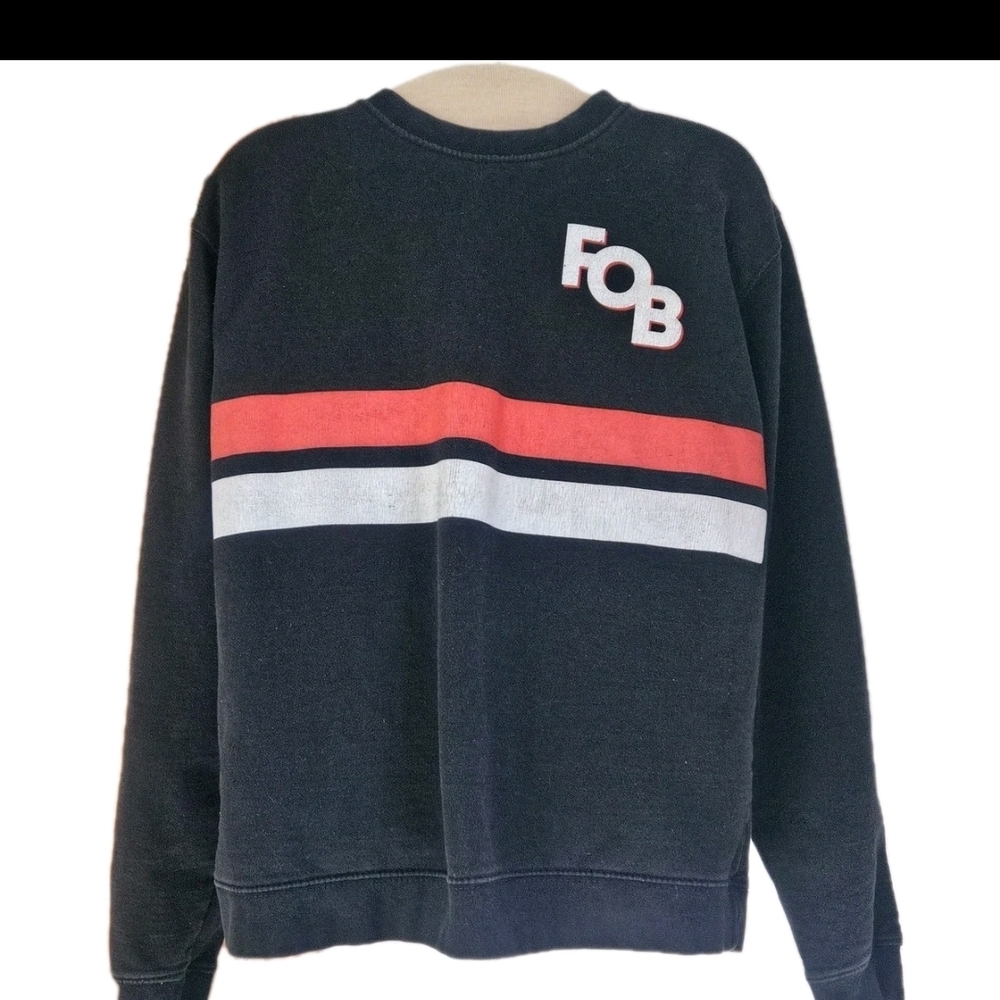 Vintage Fall Out Boy FOB Wintour 2016 Striped Crewneck Sweatshirt
